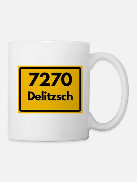 ALTE POSTLEITZAHL 7270 DELITZSCH HEIMATSTOLZ - Tasse - Weiß