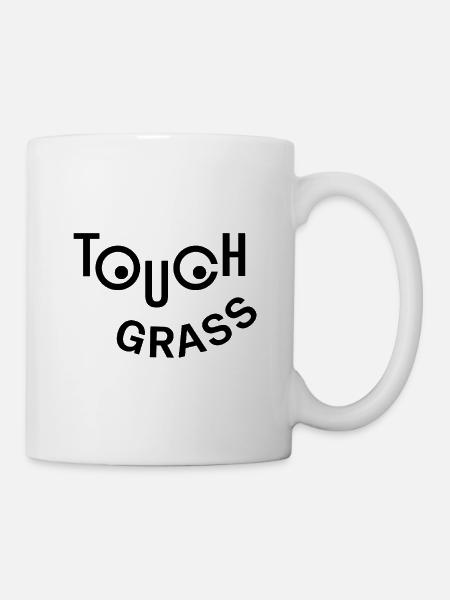 Grasfröhliches Gesicht - Tasse - Weiß