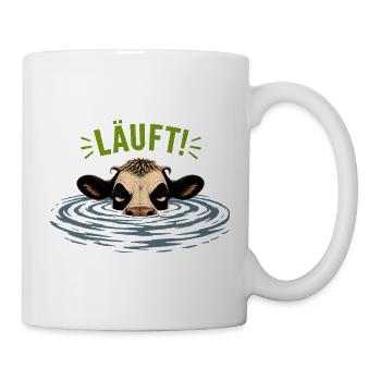 Die genervte Kuh- Motiv LÄUFT - Tasse - Weiß - Rechts
