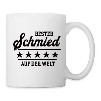 Schmied Bester Handwerker Schmiede Goldschmied - Tasse - Weiß - Rechts