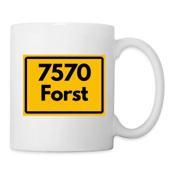 ALTE POSTLEITZAHL PLZ RETRO 7570 FORST - Tasse - Weiß - Rechts