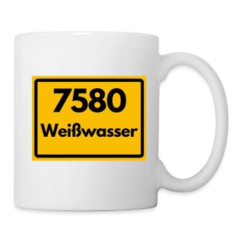 ALTE POSTLEITZAHL PLZ RETRO 7580 WEISSWASSER - Tasse - Weiß - Rechts