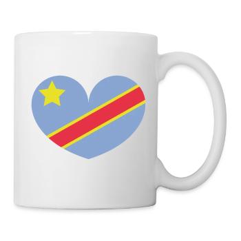 Kongo-Herzflagge - Tasse - Weiß - Rechts