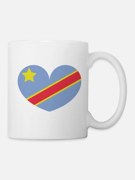 Kongo-Herzflagge - Tasse - Weiß