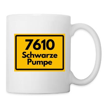 ALTE POSTLEITZAHL PLZ, 7610 SCHWARZE PUMPE - Tasse - Weiß - Rechts