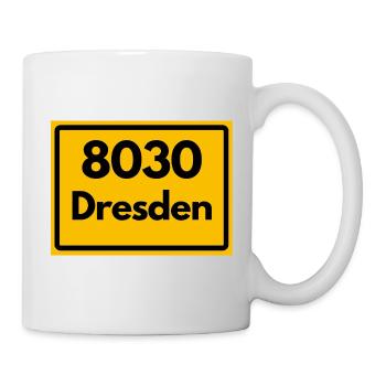 ALTE POSTLEITZAHL PLZ 8030 DRESDEN SACHSEN - Tasse - Weiß - Rechts