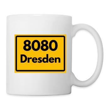 ALTE POSTLEITZAHL PLZ 8080 DRESDEN SACHSEN - Tasse - Weiß - Rechts