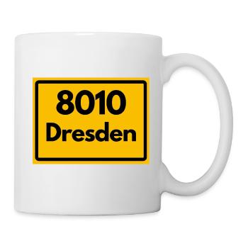 ALTE POSTLEITZAHL PLZ 8010 DRESDEN SACHSEN - Tasse - Weiß - Rechts