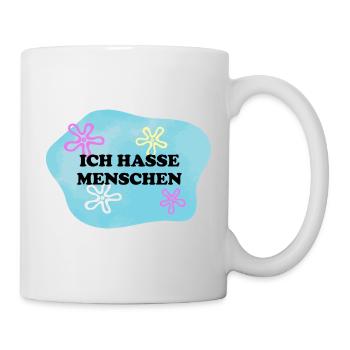 Ich hasse Menschen | Sarkastisches Retro Meme - Tasse - Weiß - Rechts