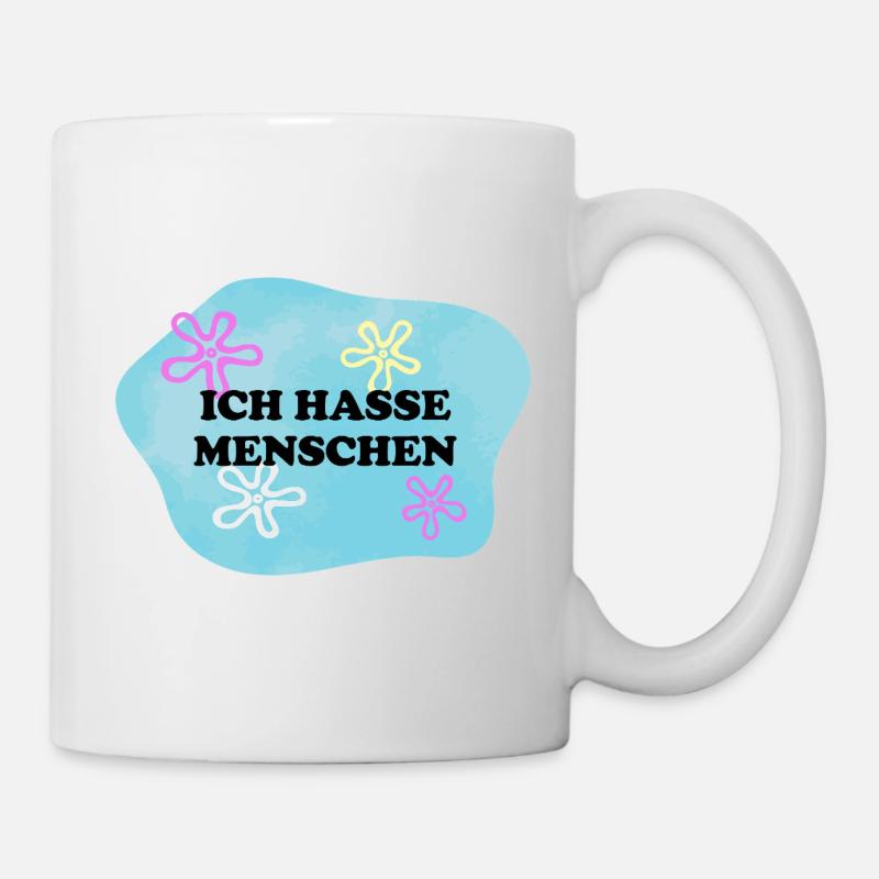 Ich hasse Menschen | Sarkastisches Retro Meme - Tasse - Weiß