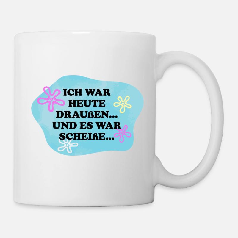 Ich war draußen | Sarkasmus Retro Meme - Tasse - Weiß