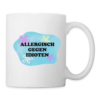 Allergisch gegen Idioten | Sarkasmus Retro Meme - Tasse - Weiß - Rechts