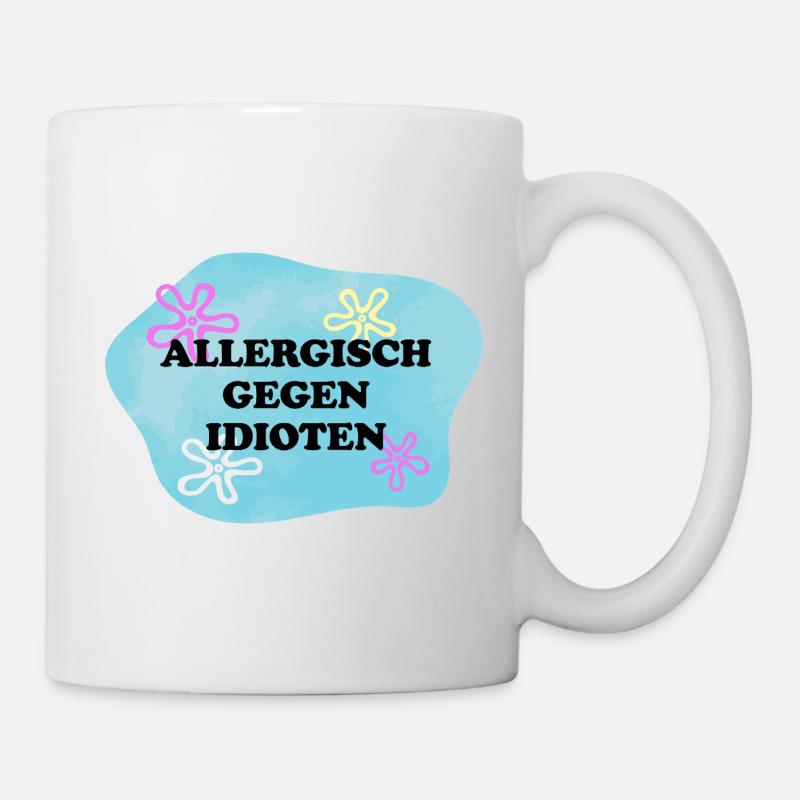 Allergisch gegen Idioten | Sarkasmus Retro Meme - Tasse - Weiß