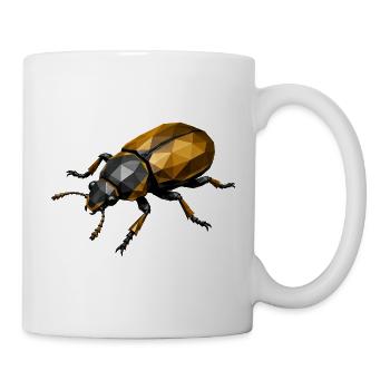 Geometrisches Low-Poly Insekt - Tasse - Weiß - Rechts