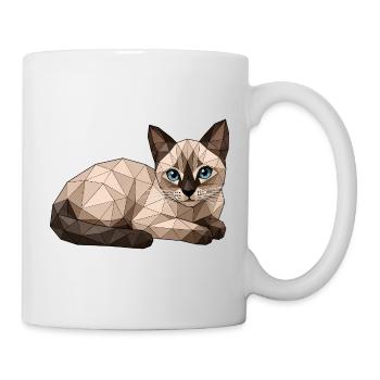 Findus Geometric Cat with Blue Eyes - Mug - white - Right