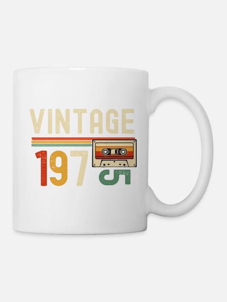 Retro-Kassette der 1970er Jahre - Tasse - Weiß