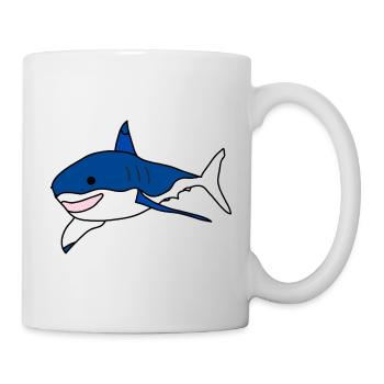 Zeichentrickfilm mit dem Weißen Hai - Tasse - Weiß - Rechts