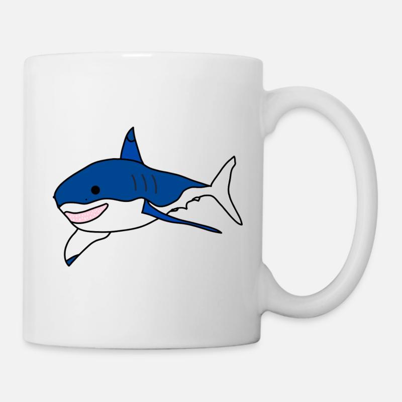 Great White Shark Cartoon - Mug - white