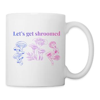 Neon-Pilz-Gradienten-Botanisches T-Shirt - Tasse - Weiß - Rechts