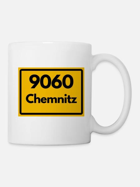 9060 PLZ SACHSEN CHEMNITZ ALTE POSTLEITZAHL - Tasse - Weiß