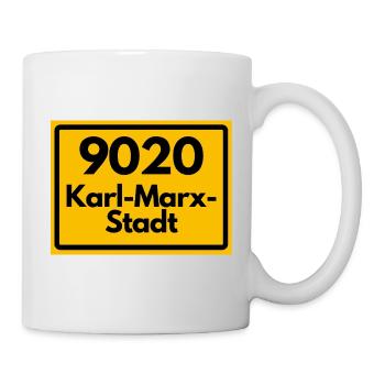 9020 PLZ SACHSEN KARL MARX STADT ALTE POSTLEITZAHL - Tasse - Weiß - Rechts