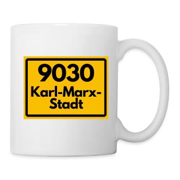 9030 PLZ SACHSEN KARL-MARX-STADT ALTE POSTLEITZAHL - Tasse - Weiß - Rechts