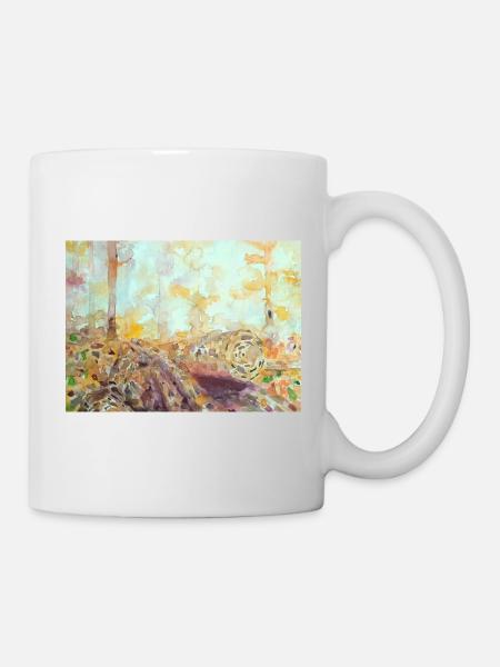Forest watercolor landscape autumn - Mug - white