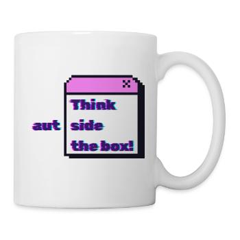 Think autside the box - Glitch - Tasse - Weiß - Rechts