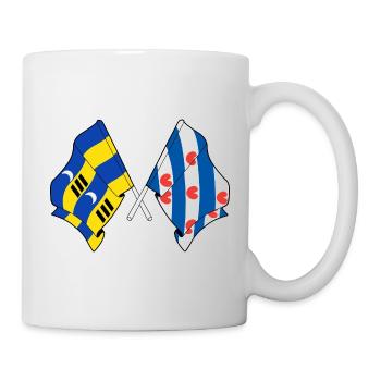 Drapeaux croisés d’Ameland et de Frise - Mug blanc - blanc - Droite