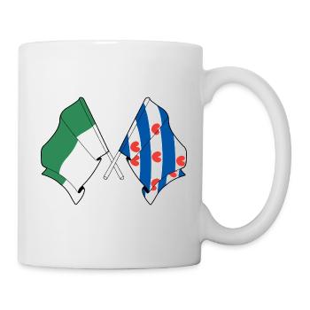 Drapeaux croisés de Vlieland et Frise - Mug blanc - blanc - Droite