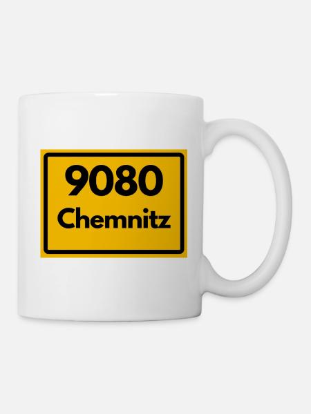 ALTE POSTLEITZAHL 9080 SACHSEN CHEMNITZ - Tasse - Weiß
