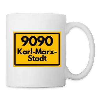 ALTE POSTLEITZAHL 9090 SACHSEN KARL-MARX-STADT - Tasse - Weiß - Rechts