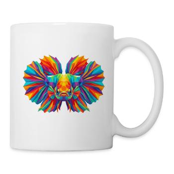 Bunte geometrische Betta-Fisch-Pop-Art - Tasse - Weiß - Rechts