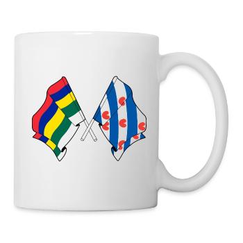 Drapeaux croisés de Terschelling et Frise - Mug blanc - blanc - Droite