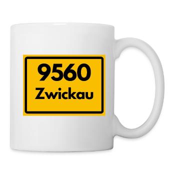 ALTE POSTLEITZAHL PLZ SACHSEN 9560 08058 ZWICKAU - Tasse - Weiß - Rechts