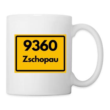 ALTE POSTLEITZAHL PLZ SACHSEN 9360 09405 ZSCHOPAU - Tasse - Weiß - Rechts