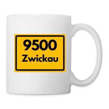 ALTE POSTLEITZAHL PLZ SACHSEN 9500 08064 ZWICKAU - Tasse - Weiß - Rechts