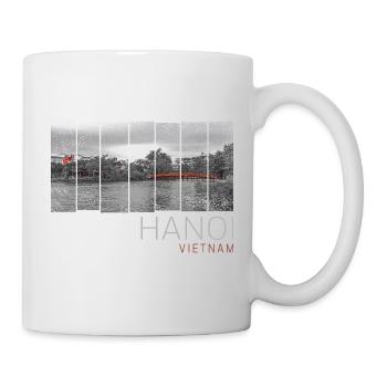 Hanoi Stadt in Vietnam Panorama Vintage Souvenir - Tasse - Weiß - Rechts