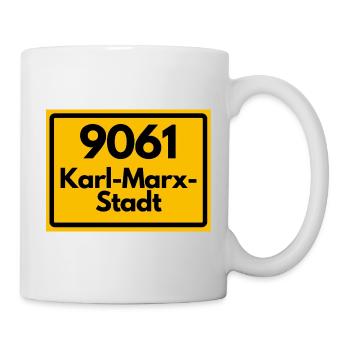 9061 KARL-MARX-STADT DDR RETRO ALTE POSTLEITZAHL - Tasse - Weiß - Rechts