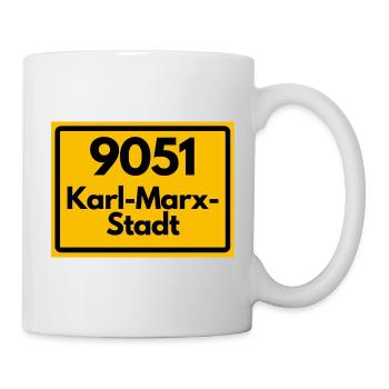 9051 KARL-MARX-STADT DDR ALTE POSTLEITZAHL PLZ - Tasse - Weiß - Rechts