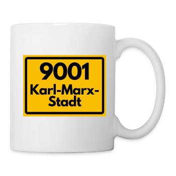 9001 KARL-MARX-STADT DDR ALTE POSTLEITZAHL PLZ - Tasse - Weiß - Rechts