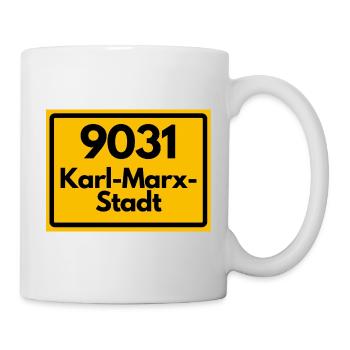 9031 KARL-MARX-STADT OSTALGIE ALTE POSTLEITZAHL - Tasse - Weiß - Rechts