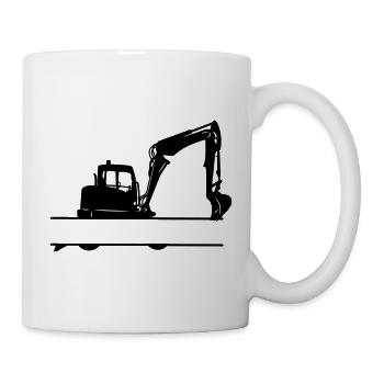 Bagger Custom – Schwere Maschinen - Tasse - Weiß - Rechts