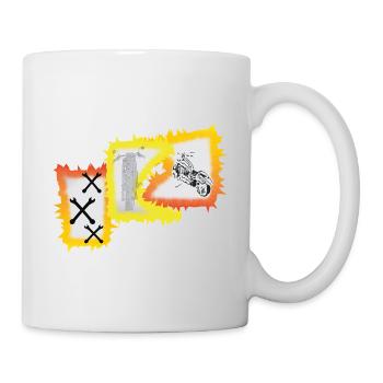 Biker Motorrad Chopper  - Tasse - Weiß - Rechts