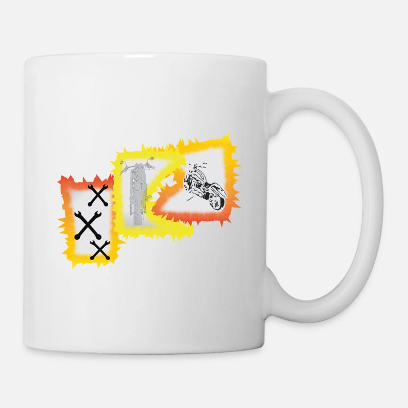 Biker Motorrad Chopper  - Tasse - Weiß