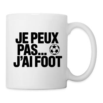 Je peux pas j’ai foot” – Football Fan Humor TShirt - Mug blanc - blanc - Droite