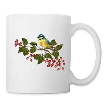 Bunter Vogel - Tasse - Weiß - Rechts