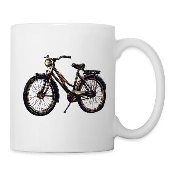 Silhouette de vélo vintage - Mug blanc - blanc - Droite