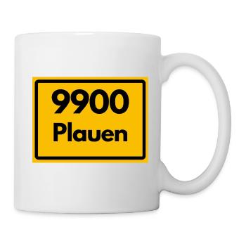 ALTE POSTLEITZAHL PLZ 9900 PLAUEN SACHSEN OSTALGIE - Tasse - Weiß - Rechts