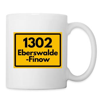 ALTE POSTLEITZAHL 1302 EBERSWALDE-FINOW OSTALGIE - Tasse - Weiß - Rechts